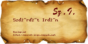 Szórát Irén névjegykártya